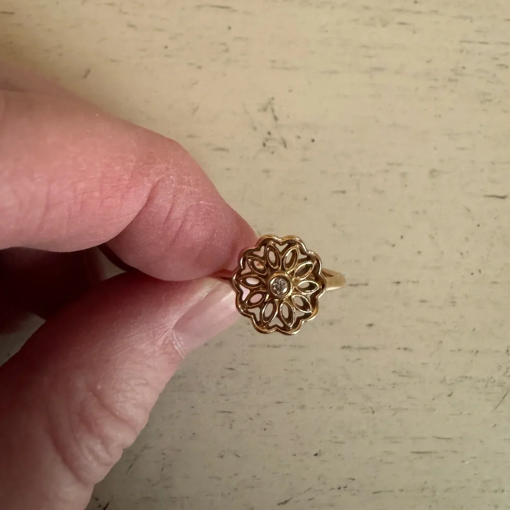 Pandora 14k Gold Radiance Diamond Ring - Picture 2 of 4